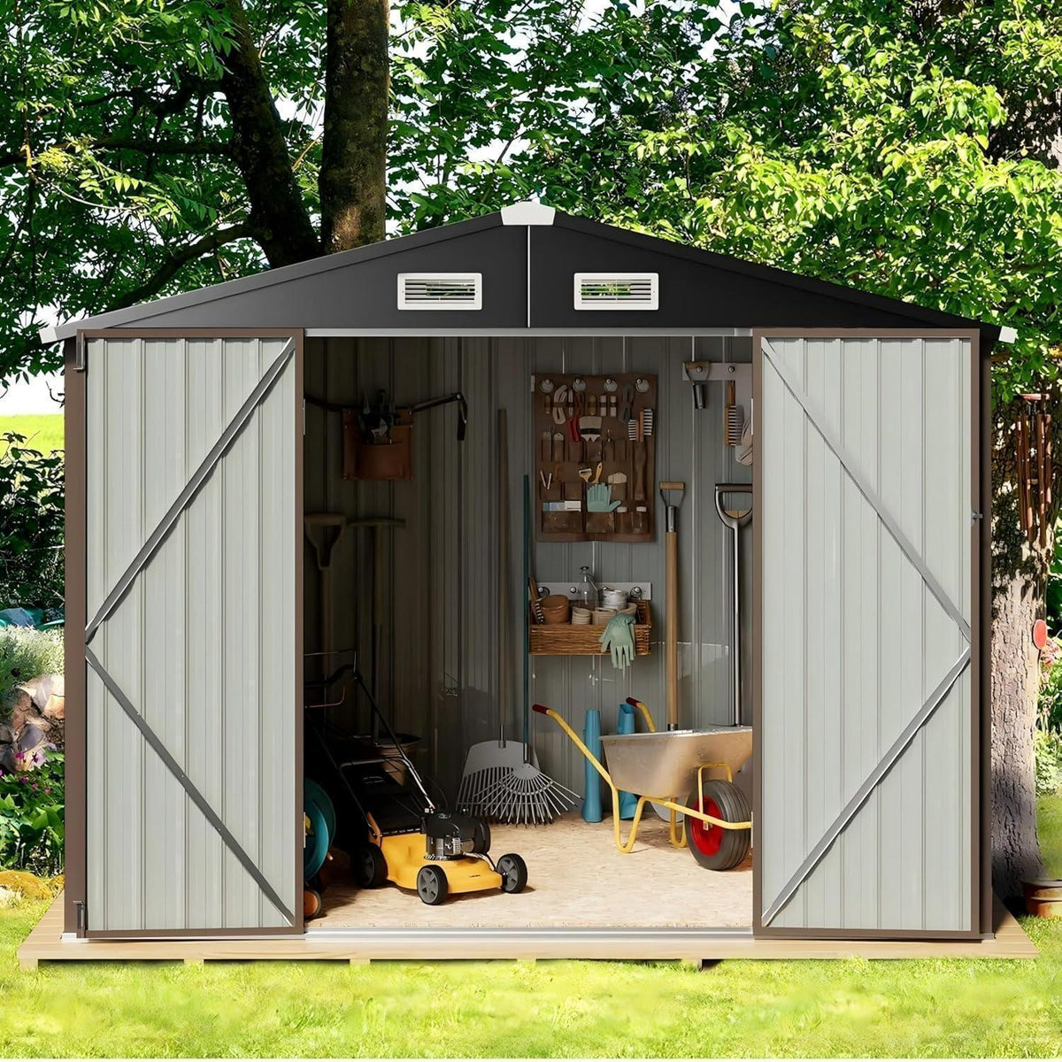 Gerätehaus Metall 236x171cm – Schuppen mit Belüftung & abschließbar