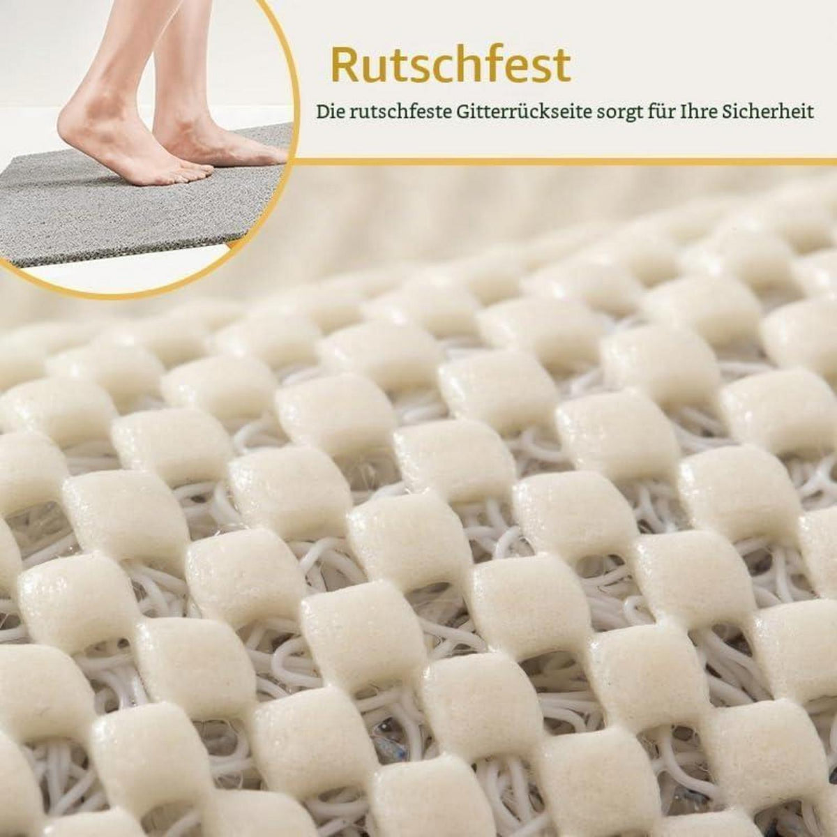 Rutschfeste Duschmatte PVC Luffa 90x120cm – Schnelltrocknend