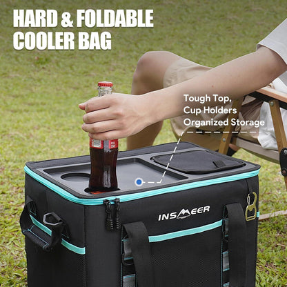 Kühltasche 40L XXL Faltbar – 60 Dosen, Camping & Picknick
