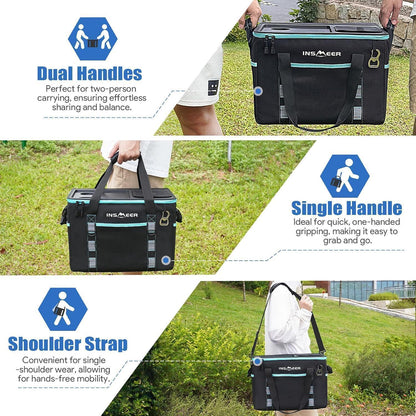 Kühltasche 40L XXL Faltbar – 60 Dosen, Camping & Picknick