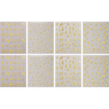 Nagelsticker Goldene Blumen – 8 Blatt Nail Art Aufkleber