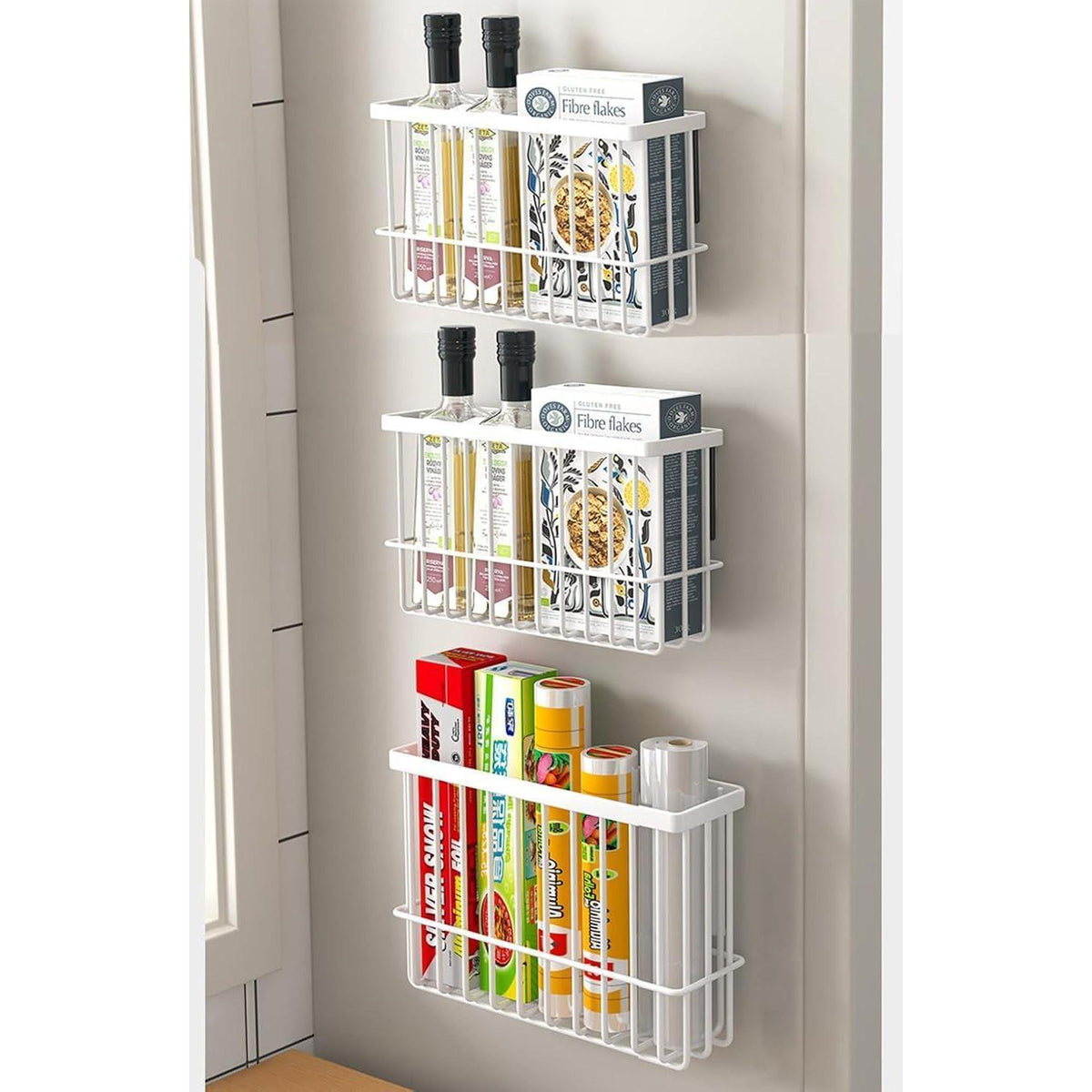 Küchenschrank-Organizer, selbstklebend, 2 Stück, Weiß