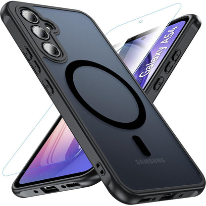 Magnetische Schutzhülle für Samsung A54 5G mit Displayschutz (Schwarz)