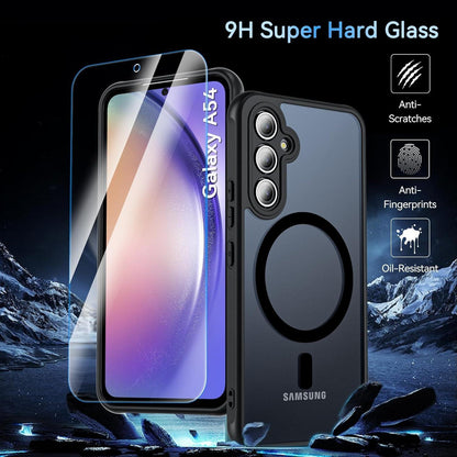 Magnetische Schutzhülle für Samsung A54 5G mit Displayschutz (Schwarz)