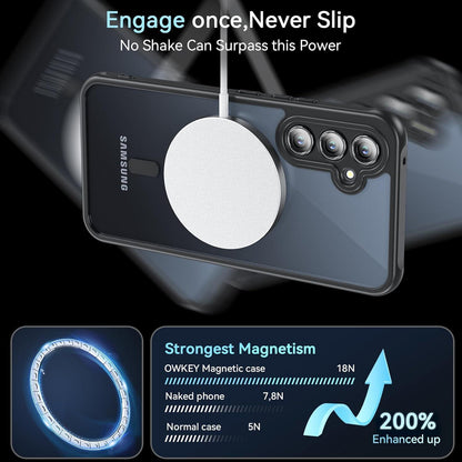 Magnetische Schutzhülle für Samsung A54 5G mit Displayschutz (Schwarz)