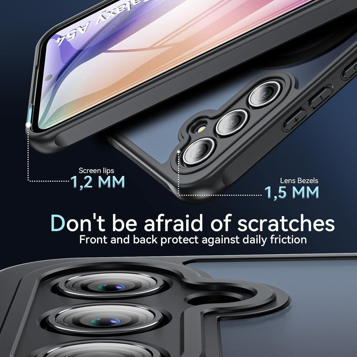 Magnetische Schutzhülle für Samsung A54 5G mit Displayschutz (Schwarz)