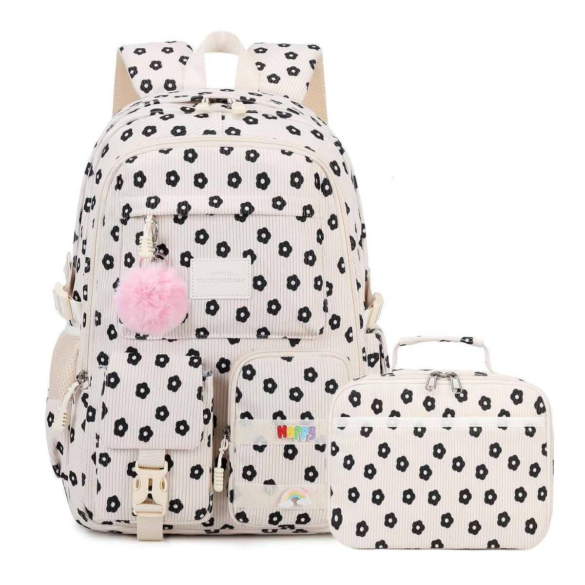 Schulrucksack Mädchen Teenager – Cordrucksack Z-Pflaumenblüte