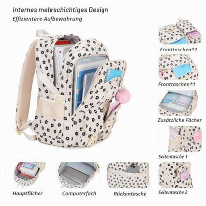 Schulrucksack Mädchen Teenager – Cordrucksack Z-Pflaumenblüte