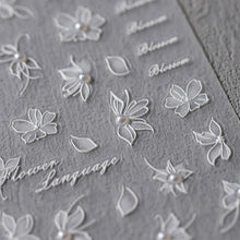 3D Nagelsticker Weiße Blumen Nail Art Aufkleber