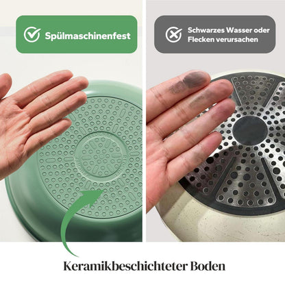 Pfannenset 6-teilig mit Abnehmbarem Griff & Keramikbeschichtung