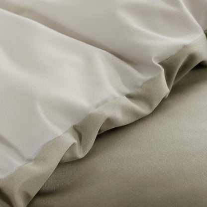 Bettwäsche-Set 200x220 cm 3-teilig Wendebettwäsche Taupe Beige
