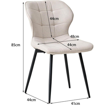 4 Esszimmerstühle Leinen, Nordisch Modern, Beige