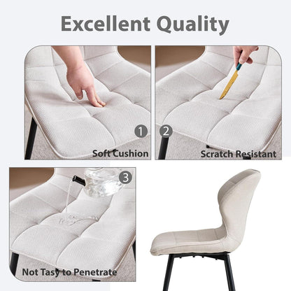 4 Esszimmerstühle Leinen, Nordisch Modern, Beige