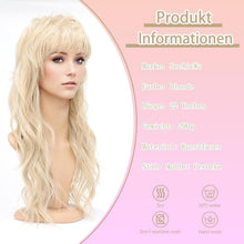 Blonde Mullet Perücke 80er 90er Retro Wolf Cut Perücke mit Pony