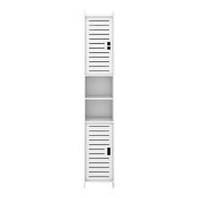 Badezimmerschrank weiß mit Holzsockel 26x22x118cm