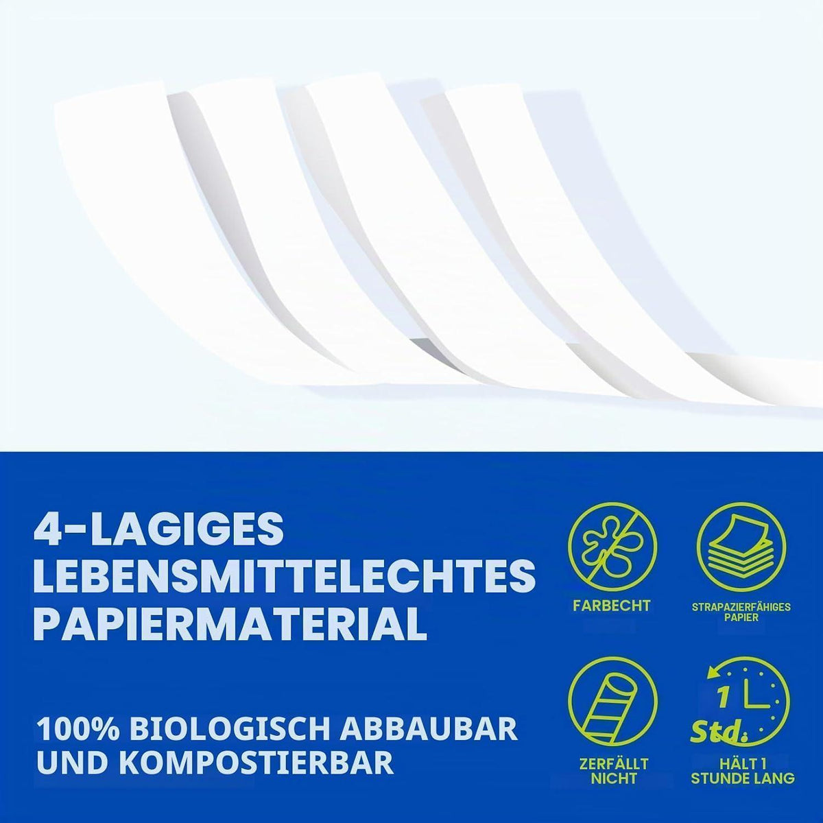 Papierstrohhalme mit Löffel – Bunte Streifen, 1200er Pack