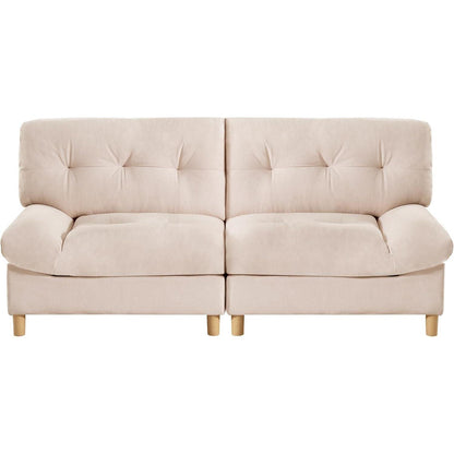 Wolkensofa 2-Sitzer – Bequemes Teddy-Samt Sofa mit Aufbewahrung