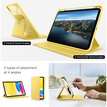 CACOE Rotierende Hülle für iPad 11/10 Gen. 2025/2022, Gelb