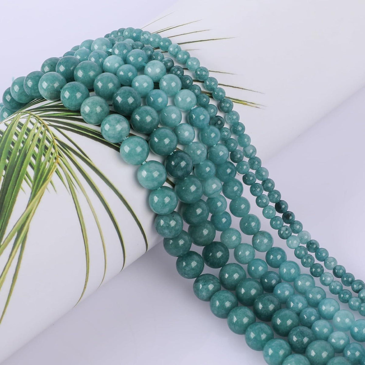 Aquamarin Perlen 8mm - 90 Stück für Schmuck & Basteln