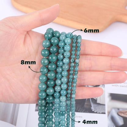 Aquamarin Perlen 8mm - 90 Stück für Schmuck & Basteln
