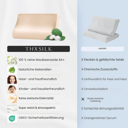 Seidenkissenbezug Maulbeerseide 19 Momme für Memory-Foam Kissen