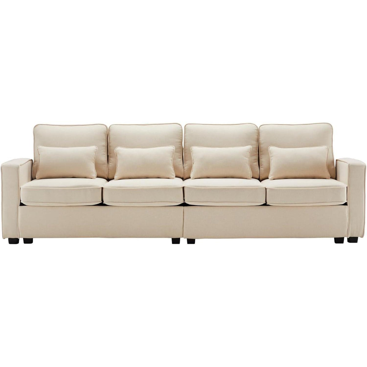 4-Sitzer Sofa XXL – Bequemes Leinenstoff Sofa Beige