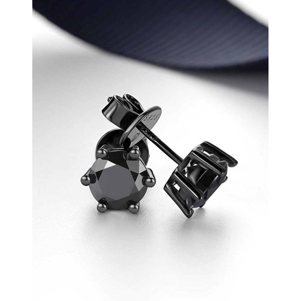 Schwarze Moissanite Ohrstecker 4 Karat 925 Sterling Silber
