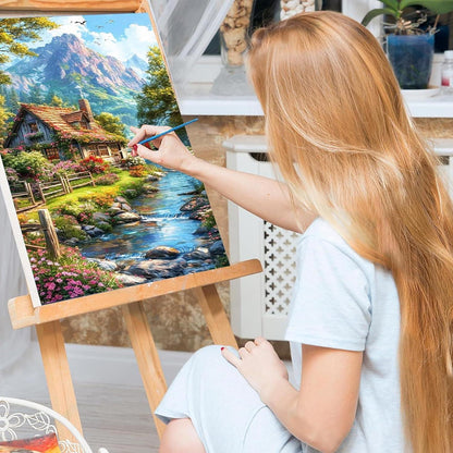 Malen nach Zahlen Landschaft mit Rahmen für Erwachsene