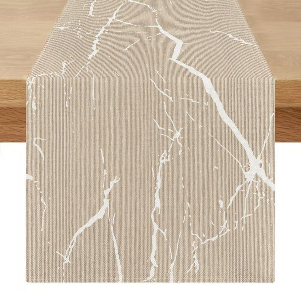 Moderner Tischläufer 40x200 cm Beige Creme Gold Marmor Optik