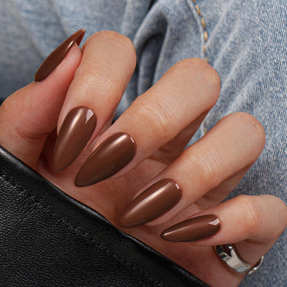 Soft Gel Press on Nails Mandel – Dunkelbraun