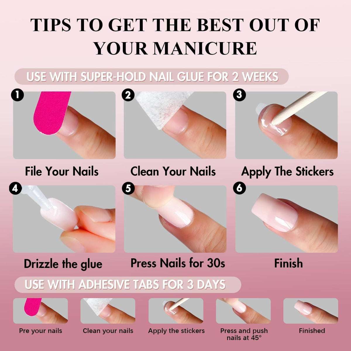 Soft Gel Press on Nails Mandel – Dunkelbraun