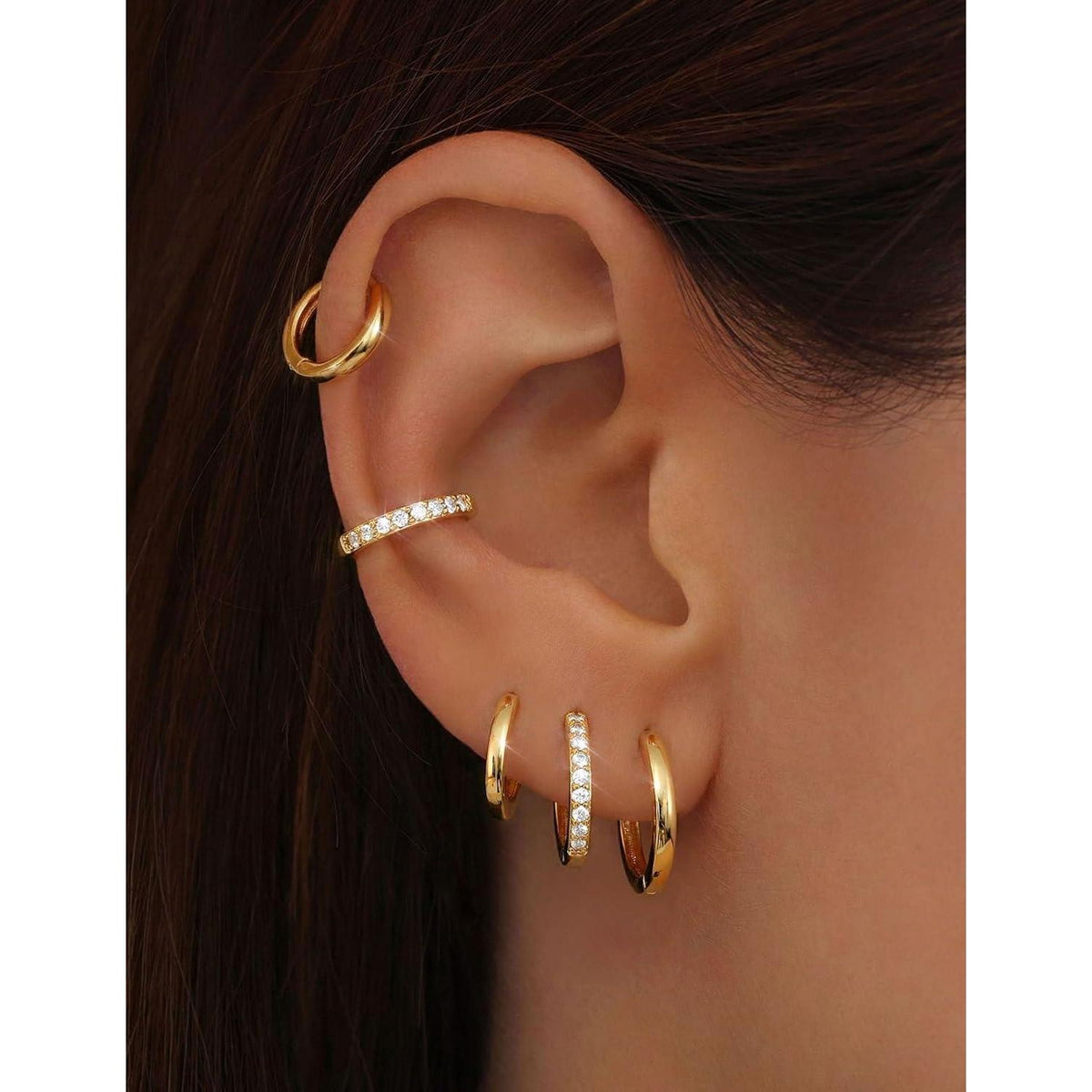 5 Paar Creolen Silber 925 – Helix & Knorpel Ohrringe