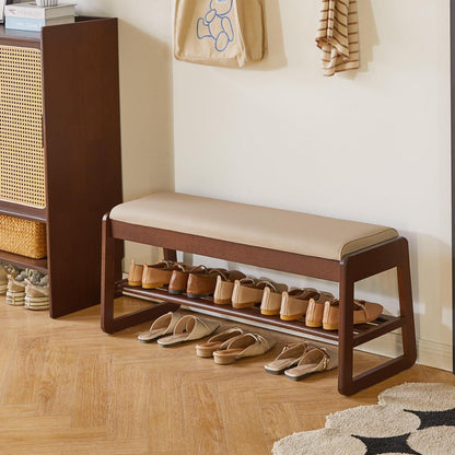 Holz Schuhbank mit Kissen & Klappdeckel – Sitzbank 100cm