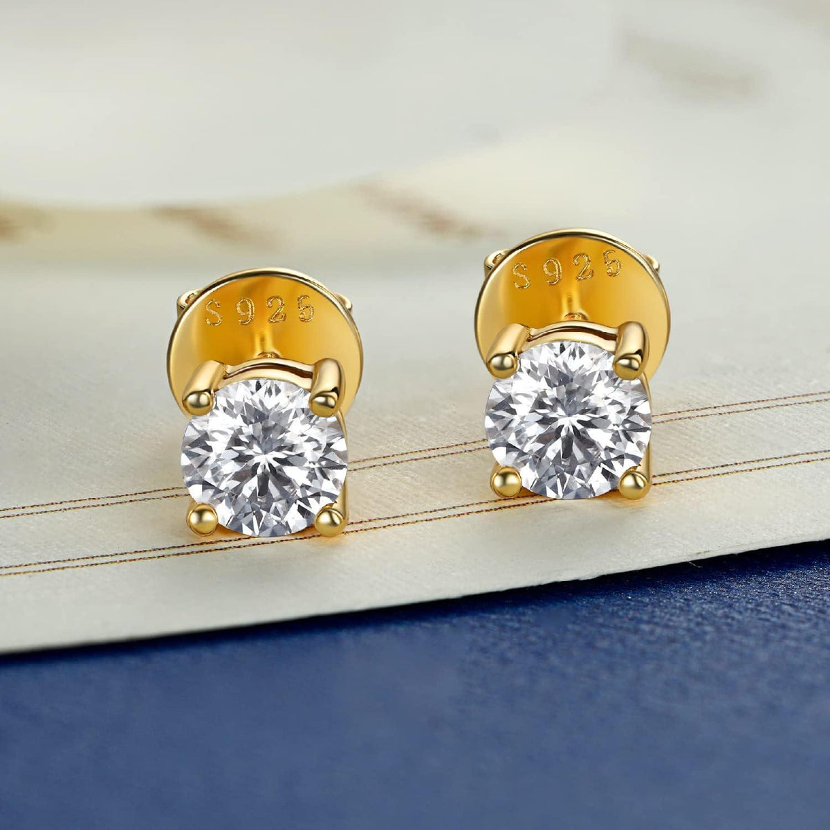 Moissanit Ohrstecker 585 Gold 3 Karat Rosegold Hypoallergen Geschenk Damen