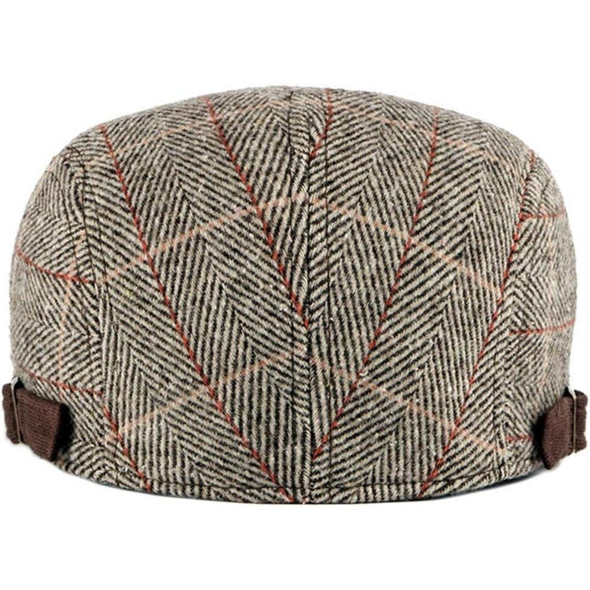 Tweed Schiebermütze Herren Vintage Flatcap Verstellbar
