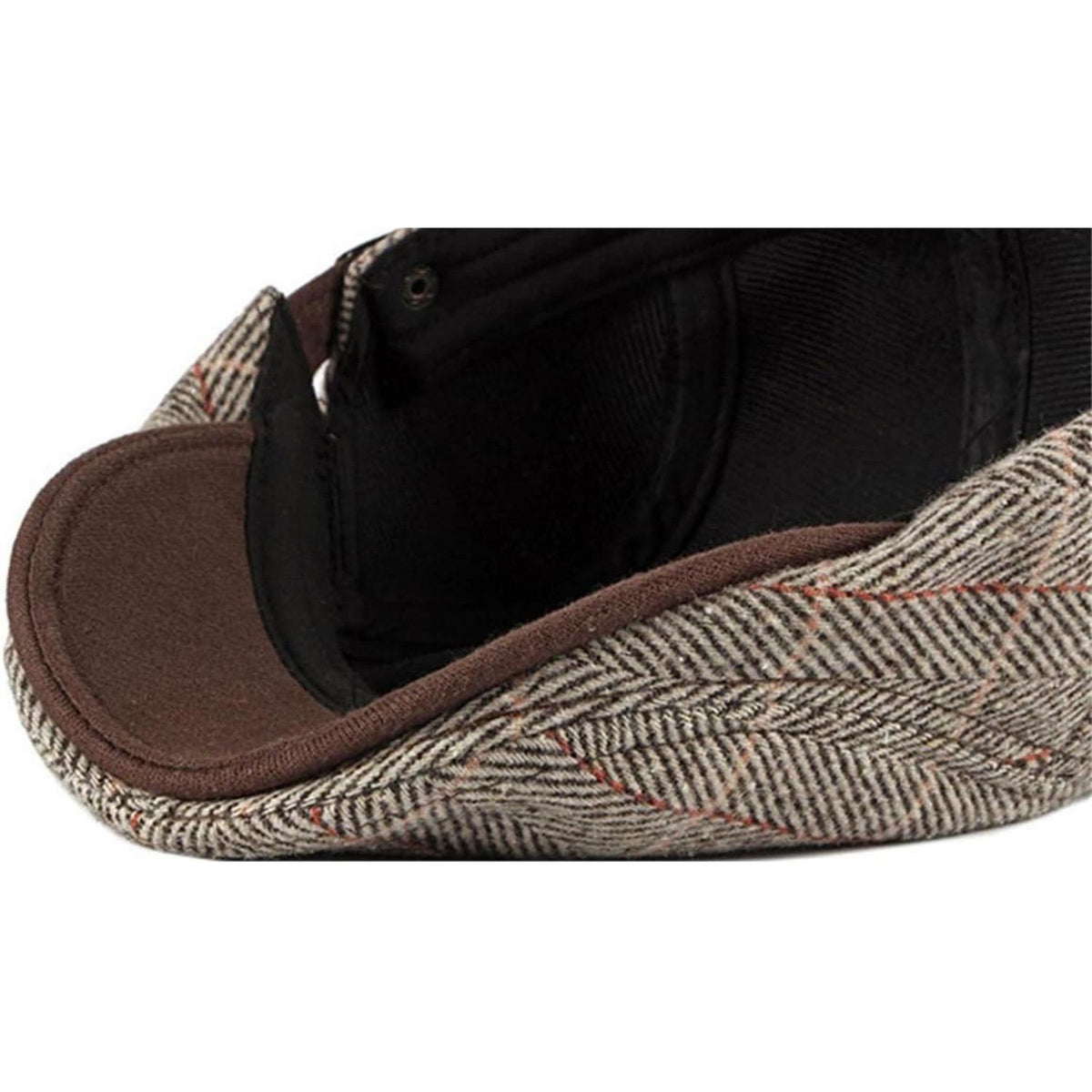 Tweed Schiebermütze Herren Vintage Flatcap Verstellbar