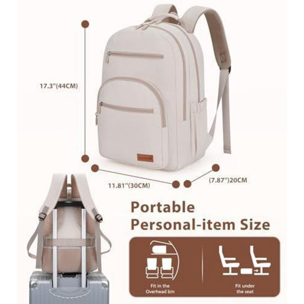 Damen Rucksack 15,6 Zoll Laptopfach Wasserdicht Schulrucksack Schwarz Gold