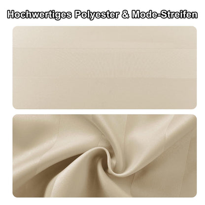 Gestreifte Tischdecke wasserabweisend 130x220 cm Beige