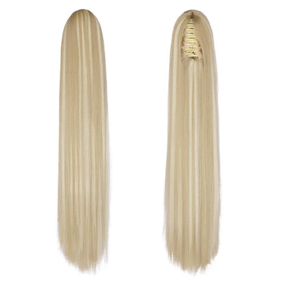 Langer Pferdeschwanz mit Clip & Band – Schmutziges Blond 63cm