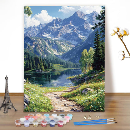 Malen nach Zahlen Erwachsene Berge Landschaft DIY Set 40x50cm