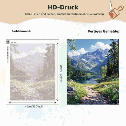 Malen nach Zahlen Erwachsene Berge Landschaft DIY Set 40x50cm