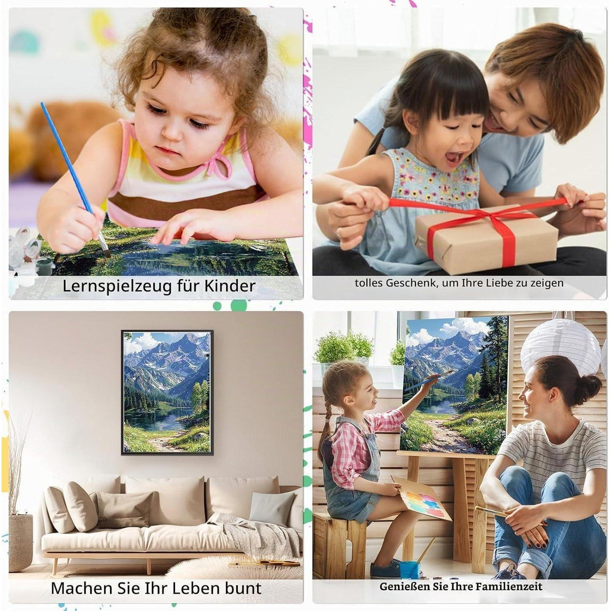 Malen nach Zahlen Erwachsene Berge Landschaft DIY Set 40x50cm