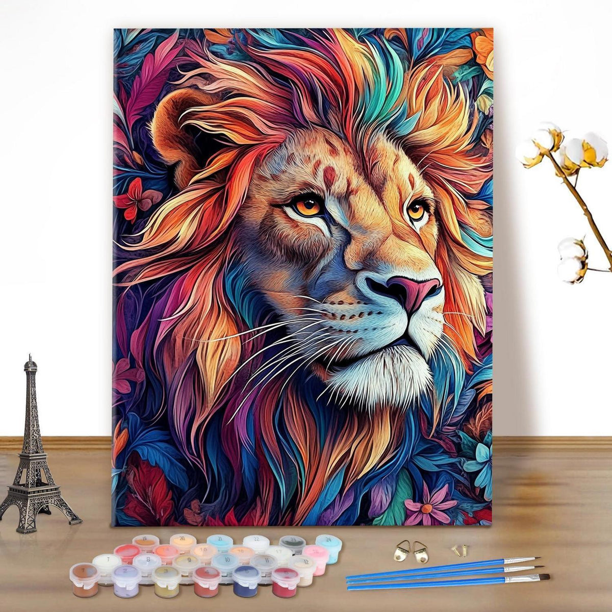 Malen nach Zahlen Löwe – DIY Bastelset für Erwachsene 40x50cm