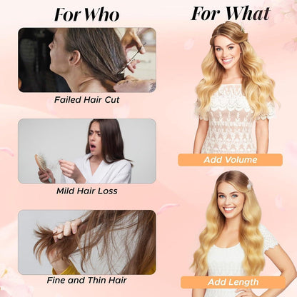 Echthaar Clip-Ins Platinblond 35cm - Remy Haarverlängerung