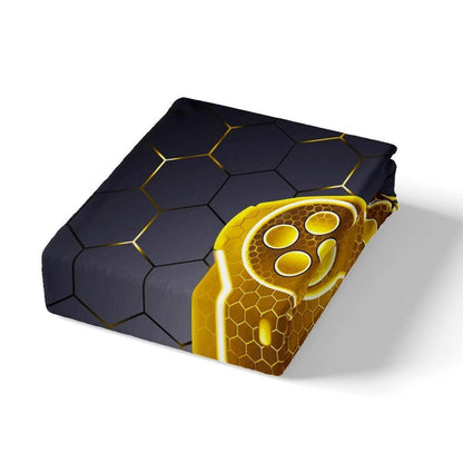 Gamer Bettwäsche Set 220x240cm - Gelb Schwarz Gaming Design