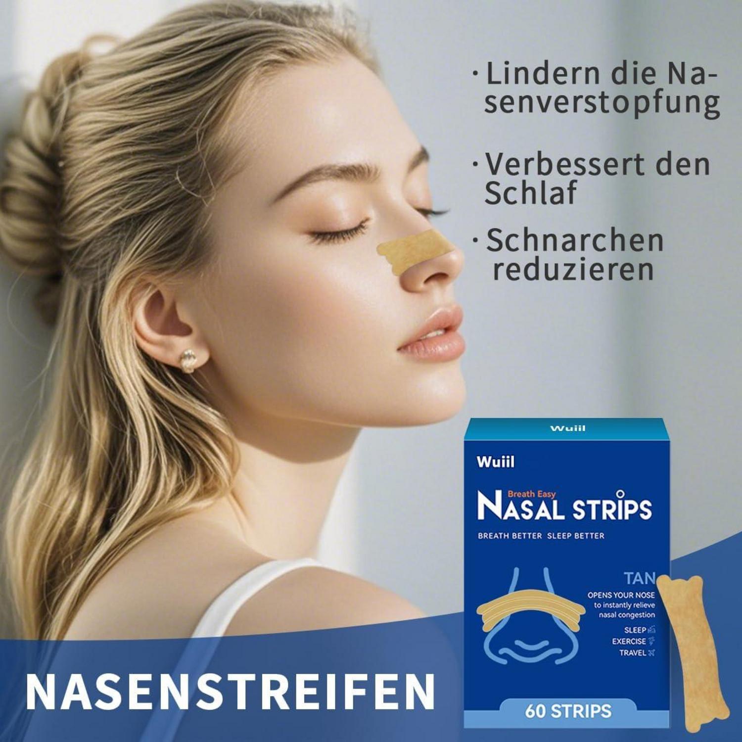 60 Nasenpflaster Anti-Schnarchen Nasal Strips für besseren