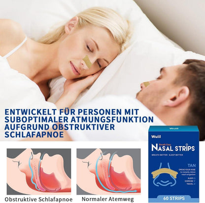 60x Nasenpflaster Anti-Schnarch Strips Nasal Strips Schnarchen