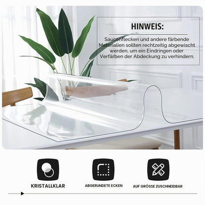 Tischfolie Transparent 90x180 cm – Abwaschbar & Kratzfest