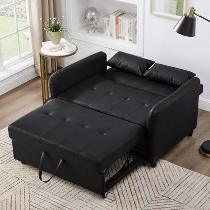 Klappsofa mit Bettkasten & Verstellbarer Rückenlehne Schwarz