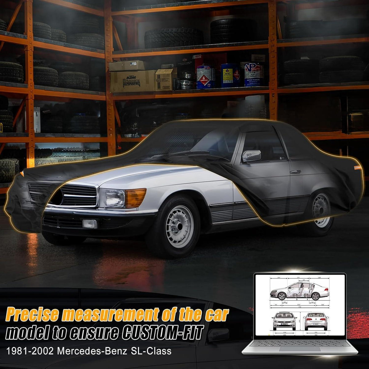 Wasserdichte Autoabdeckung für Mercedes SL-Class 1981-2002